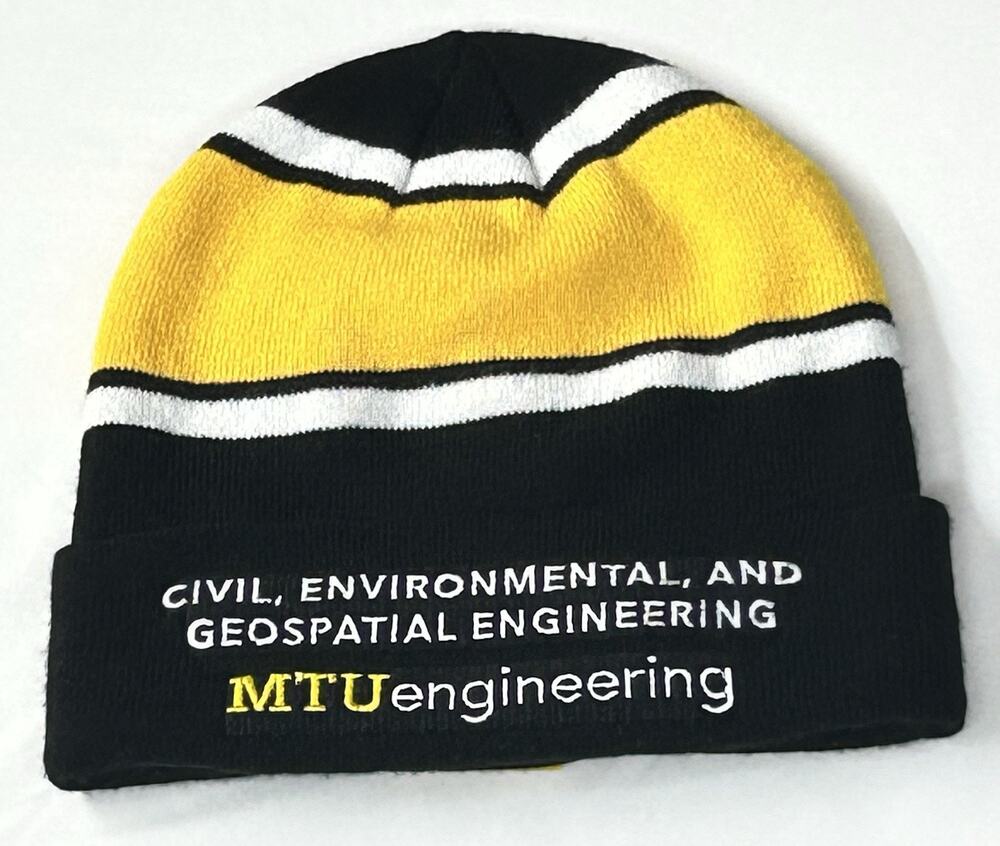 LogoFit Michigan Tech University Huskies CEGE Engineering Striped Knit Beanie